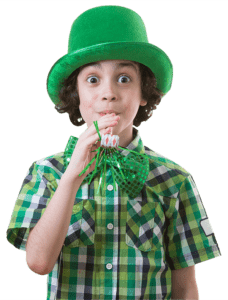 Child dressed for St. Patrick's Day Party