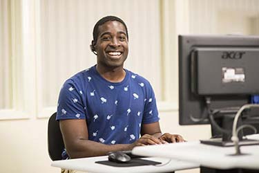 Young man at computer