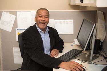 Older man at computer