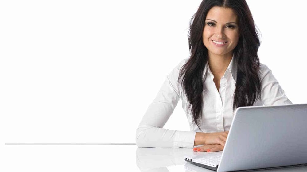 Young woman with laptop