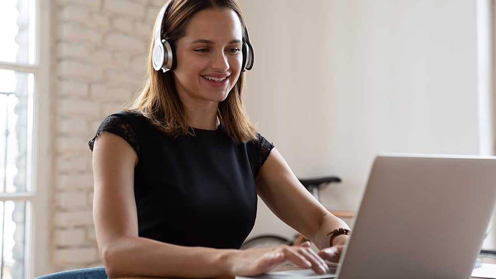 Young woman at laptop