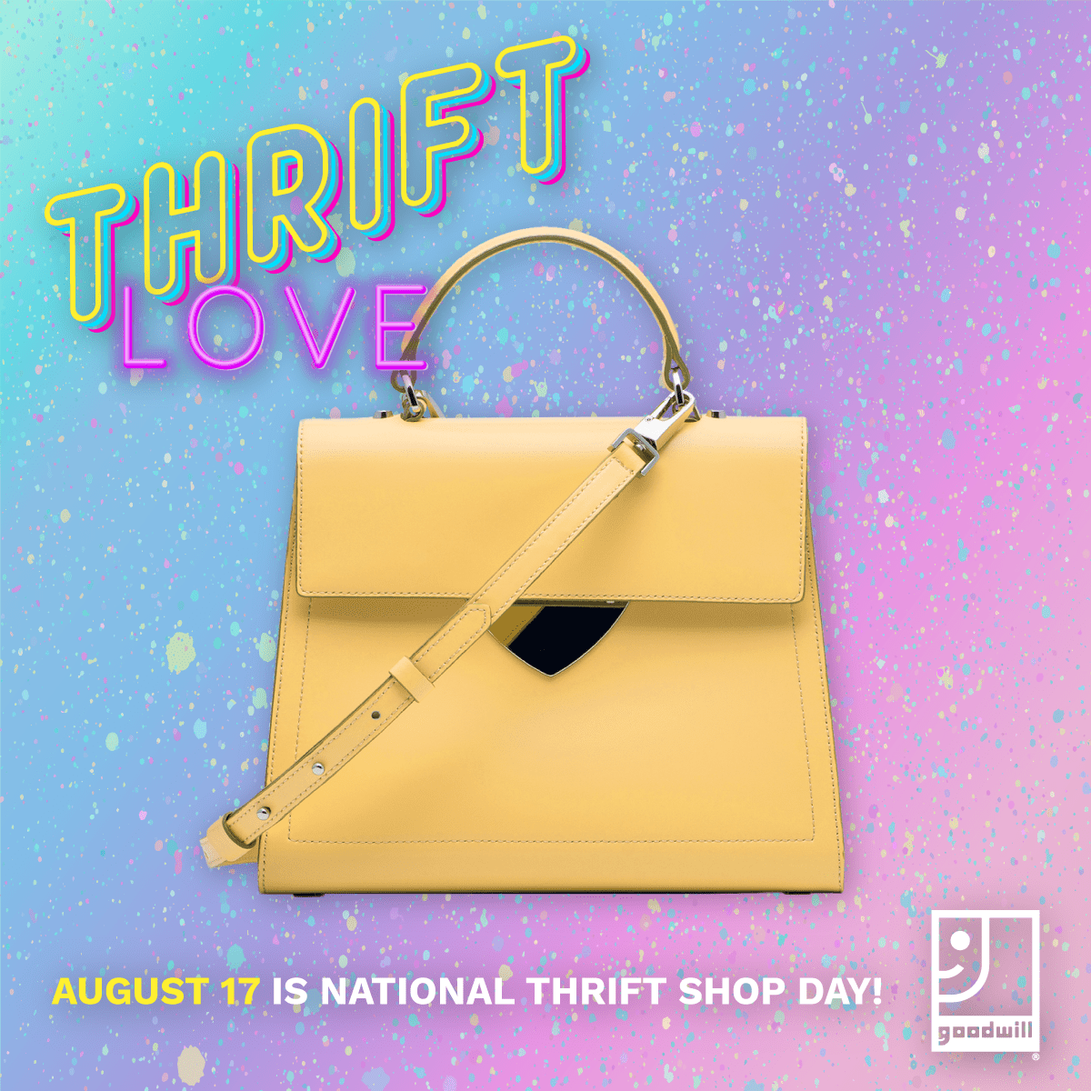 Thrift Love - Graphic for National Thrift Shop Day featuring Goodwill finds