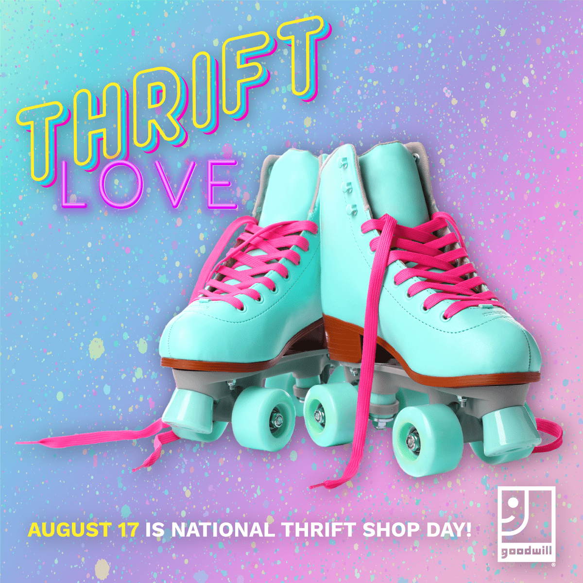 Thrift Love - Graphic for National Thrift Shop Day featuring Goodwill finds