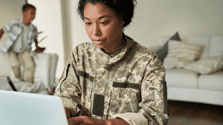 Vet blog-1 Veteran at home with family.