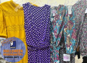 Golden Girls Costumes at the 2023 Halloween Headquarters at Goodwill.