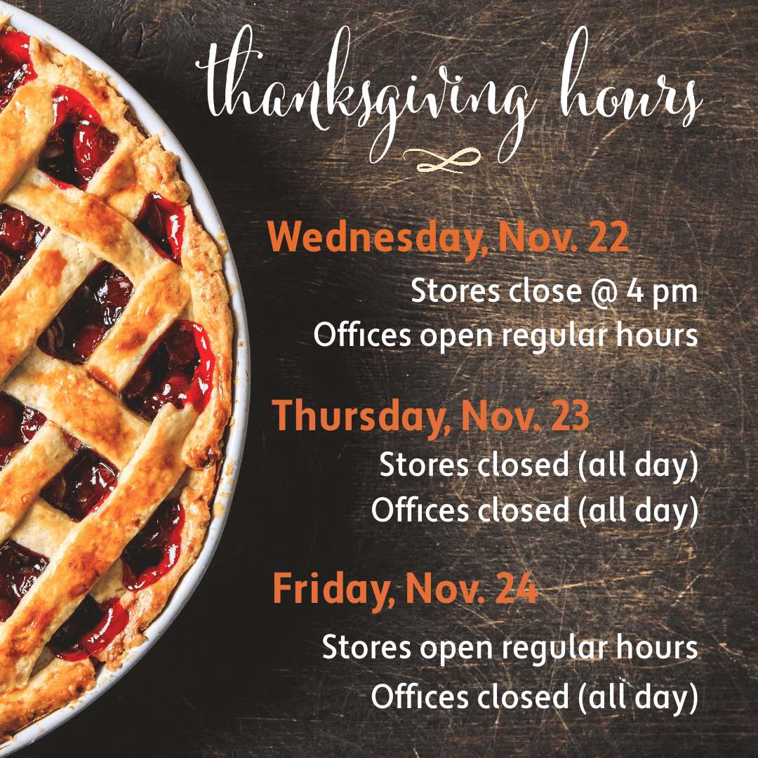 Thanksgiving Holiday Hours 2023