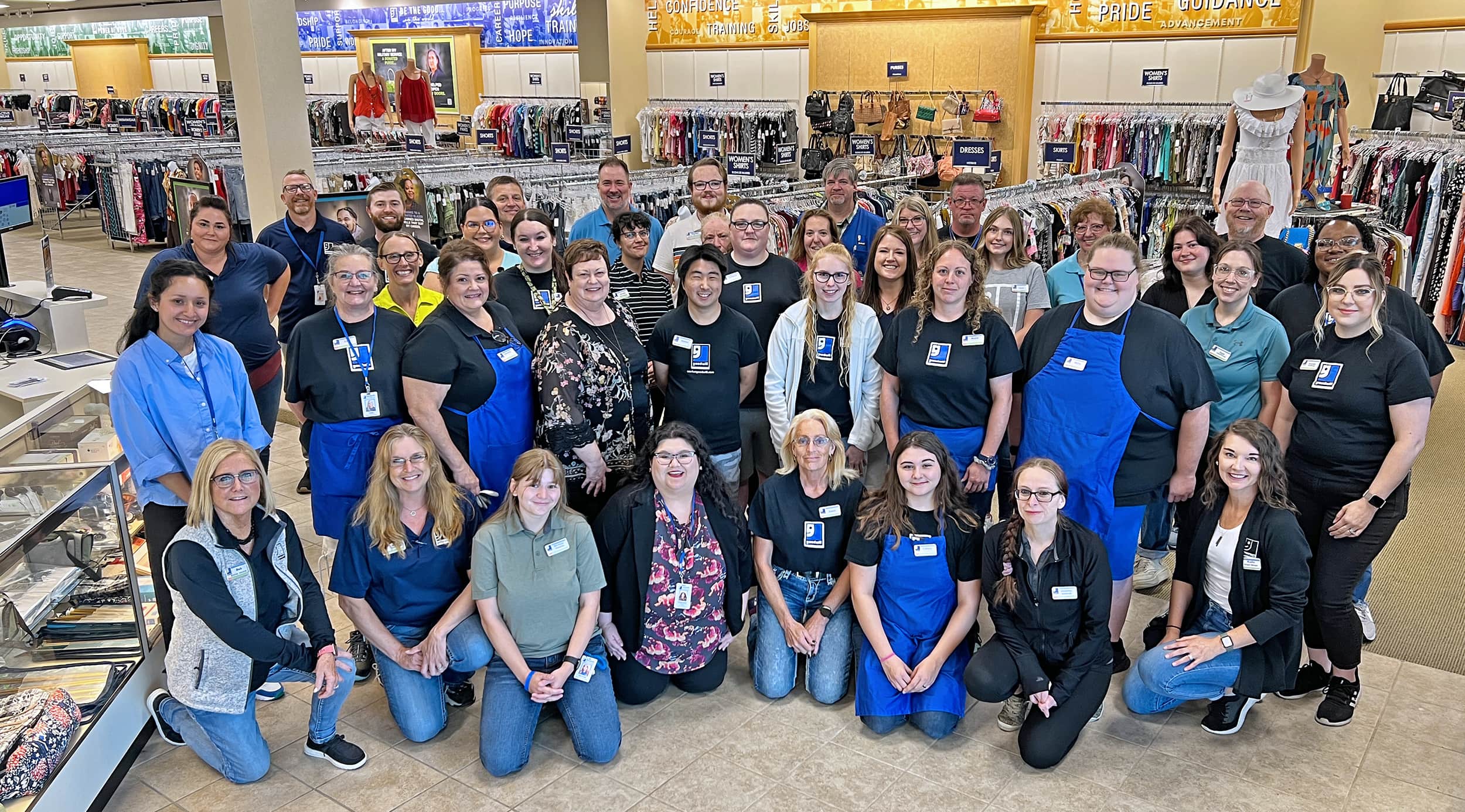 Goodwill of the Heartland team members gather before the grand opening of the Mount Pleasant Goodwill Store.
