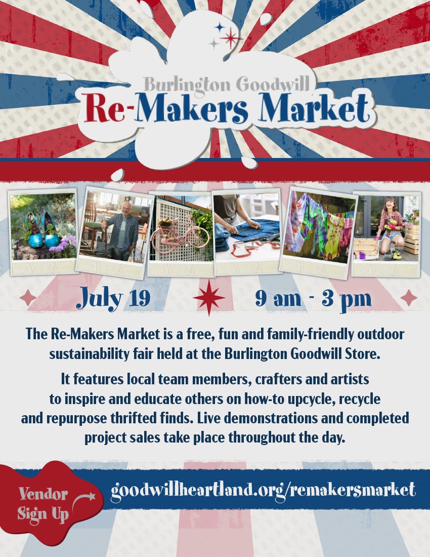 Burlington Goodwill Store Re-Makers Market event flier