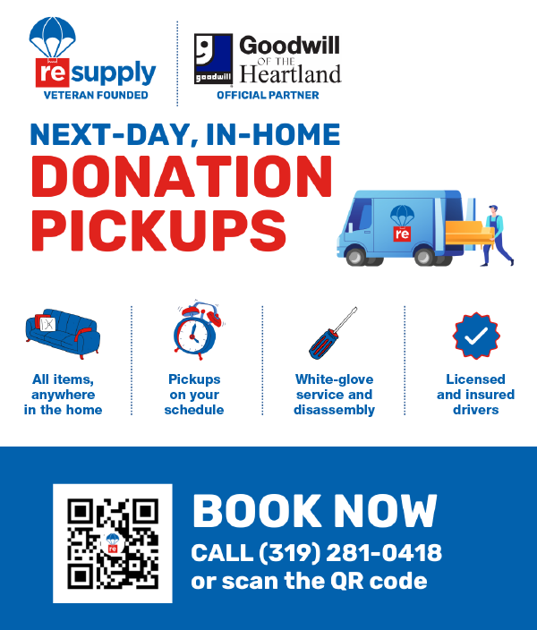 Goodwill is partnering with ReSupply for scheduled home pickup services. 
