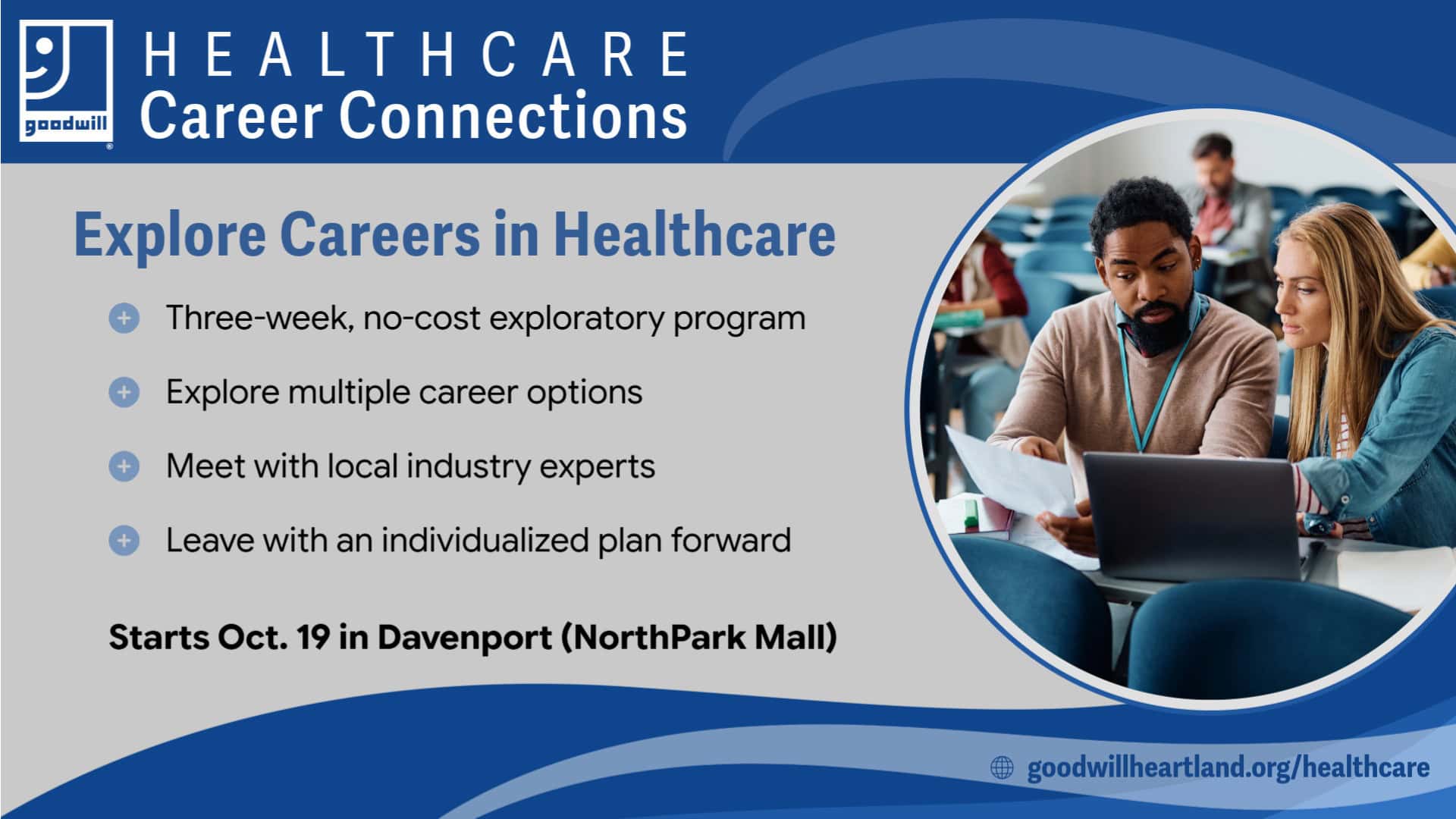 Healthcare Career Connections launches in Davenport on Oct. 19.