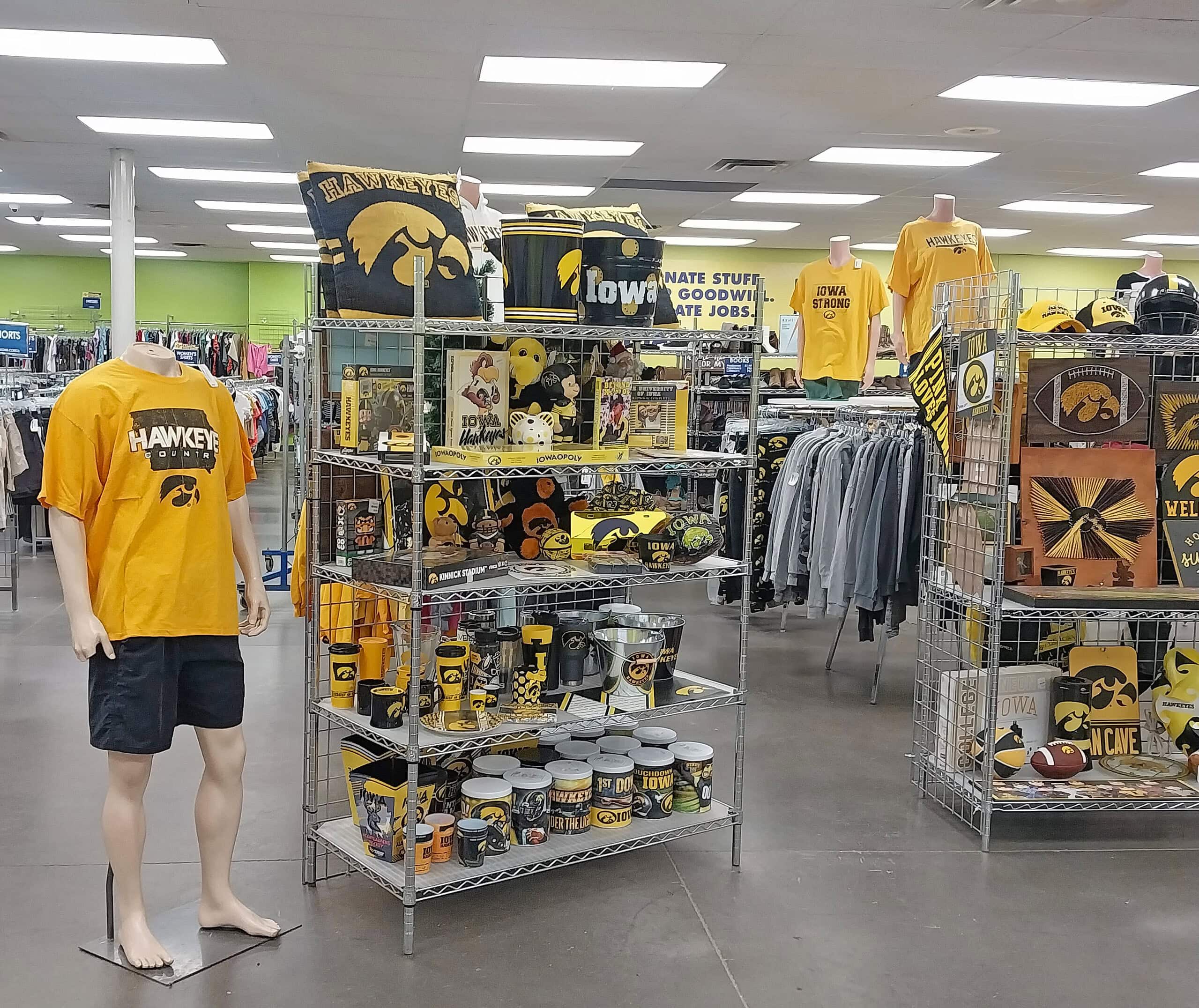 Team Spirit Shop at the Cedar Rapids West Goodwill Store. 